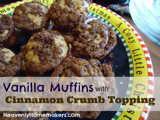 Vanilla Muffins with Cinnamon Crumb Topping