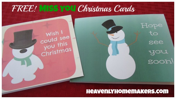 Free Printable Miss You Christmas Cards