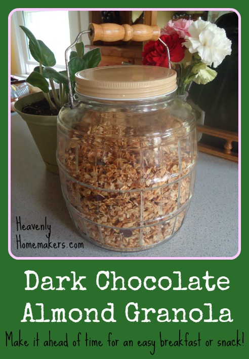 Dark Chocolate Almond Granola - A Great Make-Ahead Meal