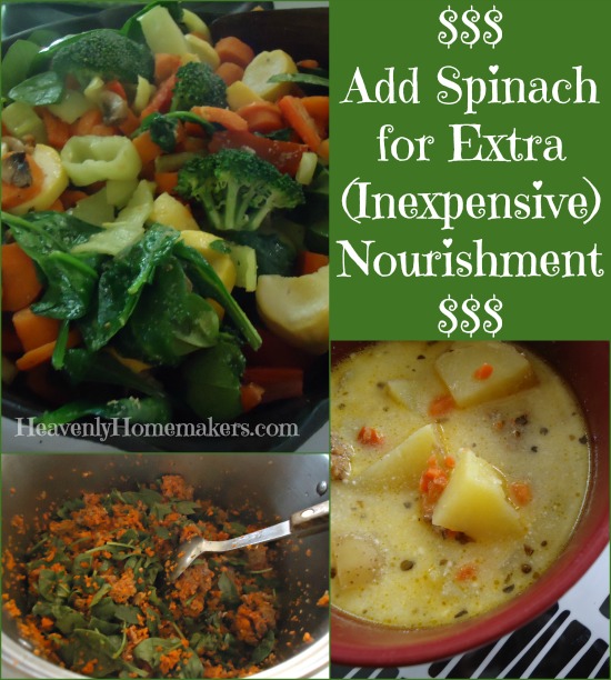 Add Spinach for Extra Inexpensive Nourishment