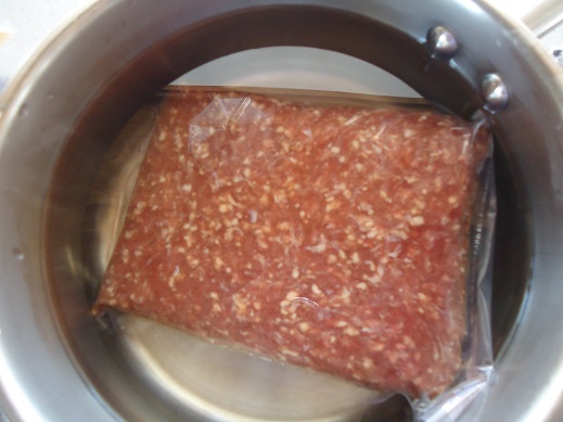 thaw meat quickly