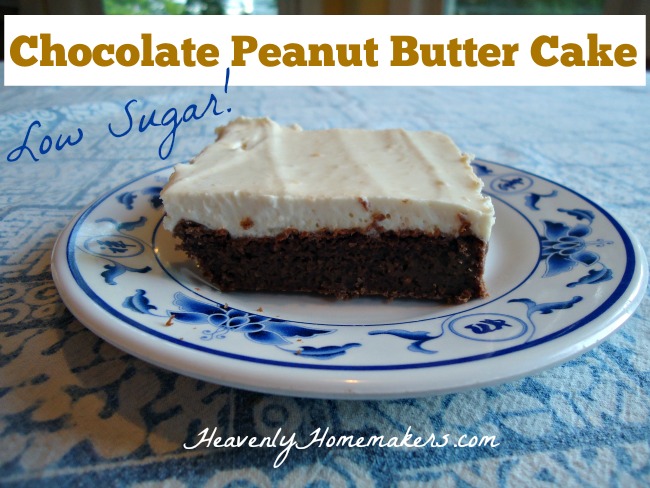 Low Sugar Chocolate Peanut Butter Cake