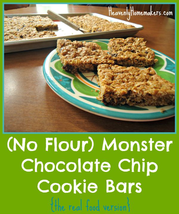 No Flour Monster Chocolate Chip Cookies (the real food version)
