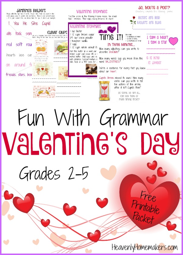 Fun With Grammar - Valentine's Day Free Printable Packet