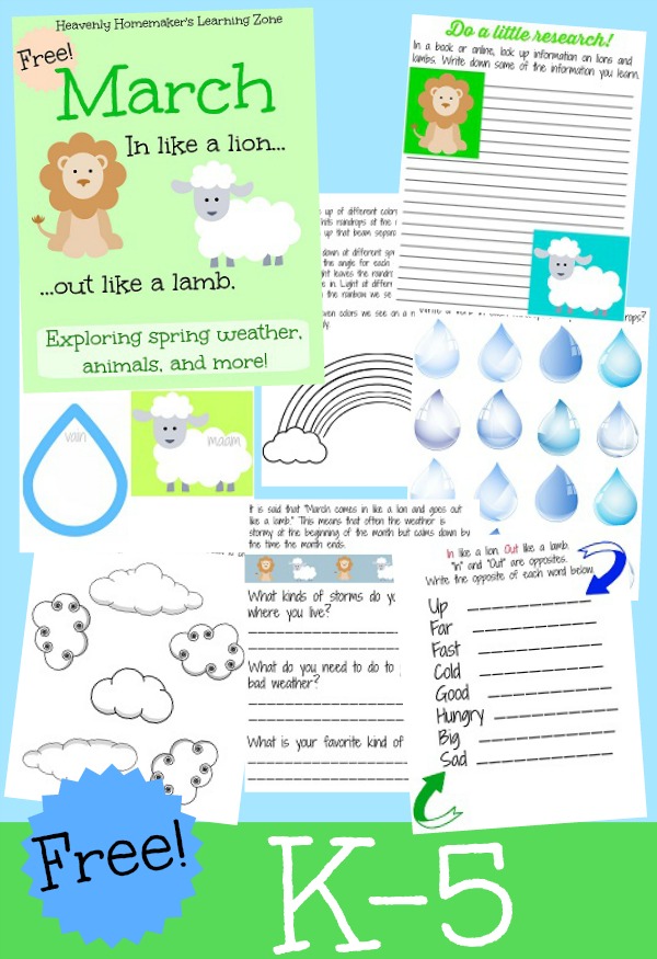 Free K-5 March Learning Activity Packet