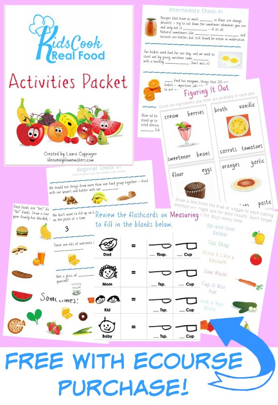 Kids Cook Real Food Activities Packet - Free with Purchase