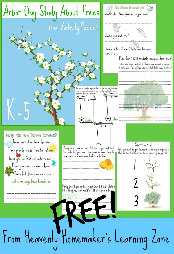 Arbor Day Study About Trees K-5 Free Activity Packet2