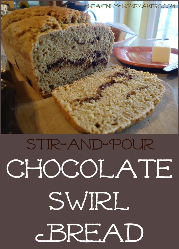 Stir and Pour Chocolate Swirl Bread