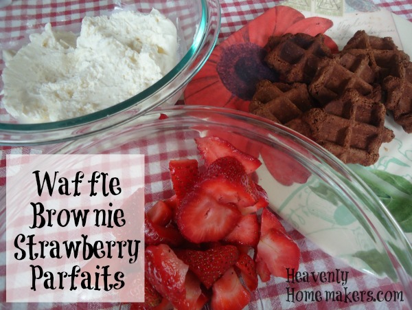 Waffle Brownie Strawberry Parfaits