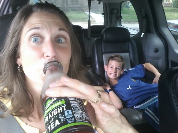Snapple selfie with photo bomber