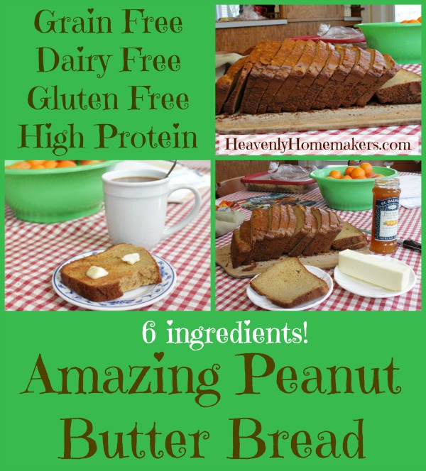 Grain Free, High Protein Peanut Butter Bread