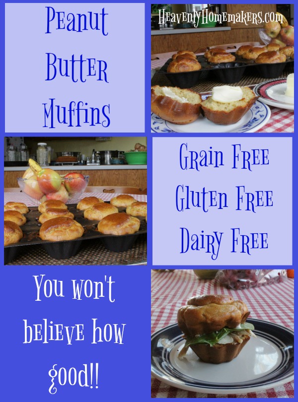 Peanut Butter Muffins - naturally gluten, grain, and dairy free