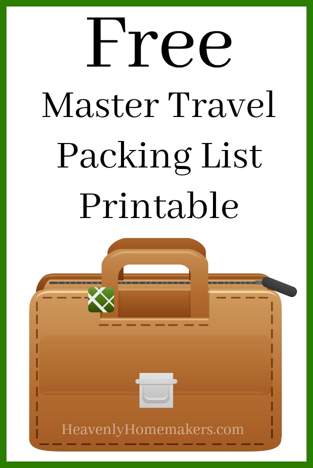 Free Master Travel Packing List Printable