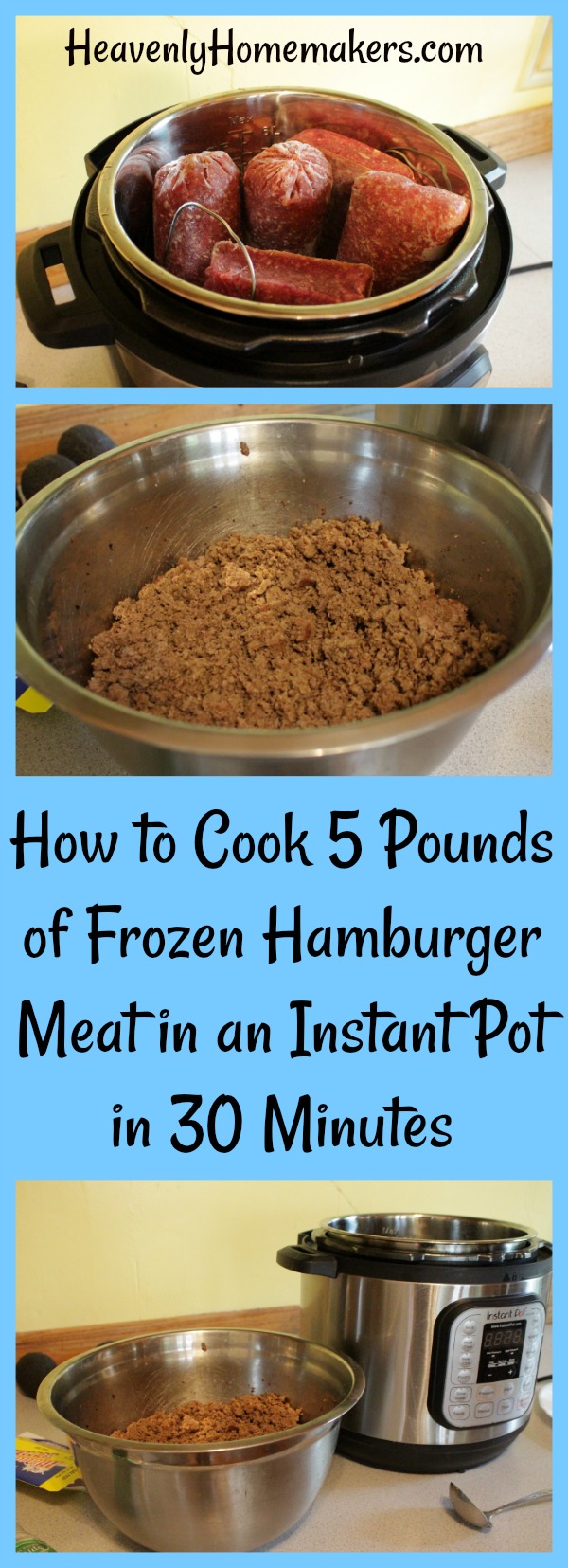 How to Cook 5 Pounds of Frozen Hamburger in an Instant Pot
