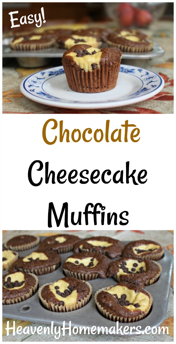Easy Chocolate Cheesecake Muffins