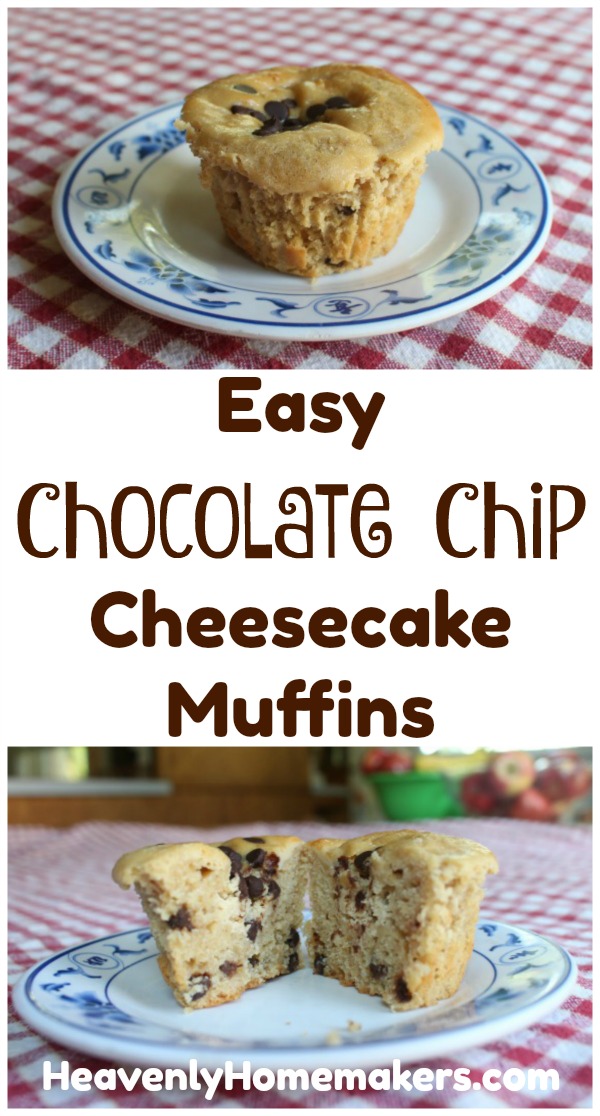 Easy Chocolate Chip Cheesecake Muffins