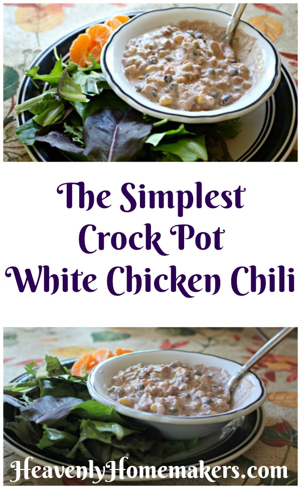 The Simplest Crock Pot White Chicken Chili