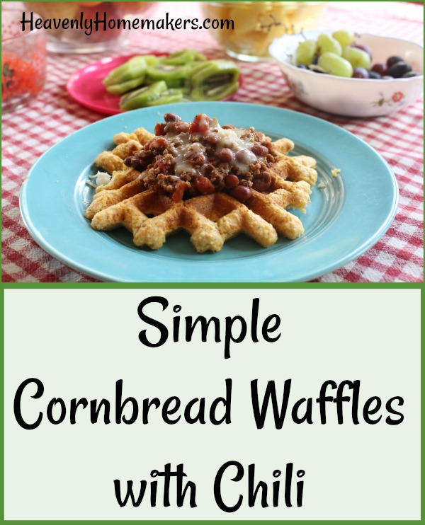 Simple Cornbread Waffles with Chili