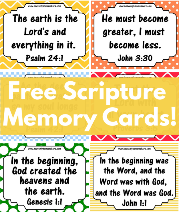 Free Printable Scripture Memory Cards For Your Family Heavenly 