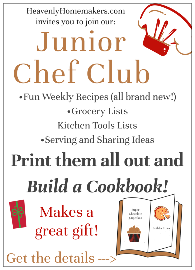 Junior Chef Club – JOIN US!! (This Makes a Great Gift!)