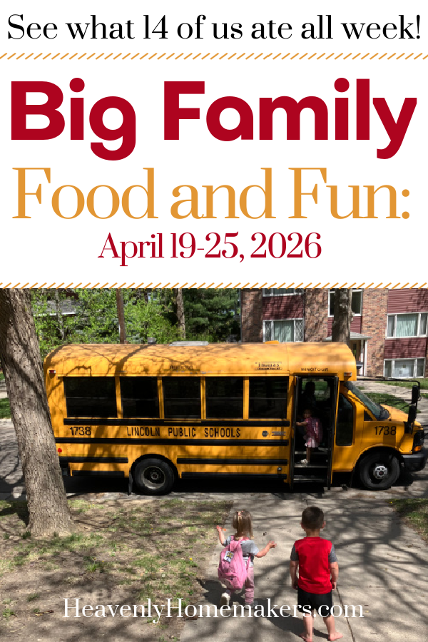 Big Family Food and Fun: April 19-25, 2026
